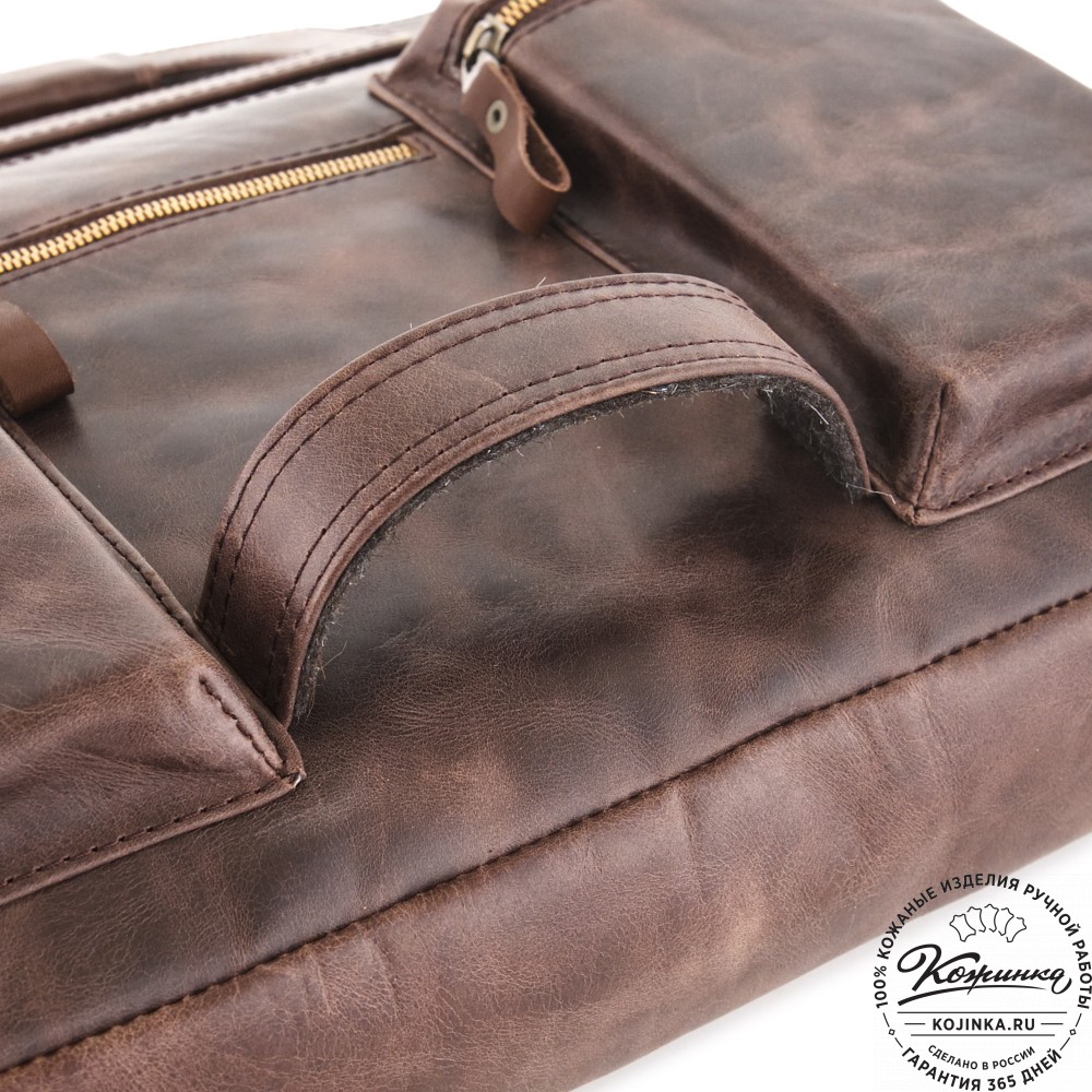  Универсальный кожаный портфель "Диего" (темно-коричневый антик) 